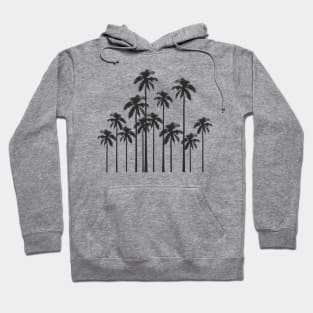 Black and White Exotic Tropical Palm Trees Hoodie